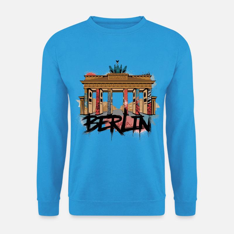 Urbaner Berliner Style – Brandenburger Tor - Unisex Pullover - Meeresblau