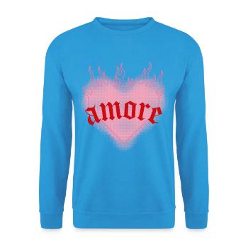 L’amour brûlant - Sweat-shirt Unisexe - bleu mer - Devant - Alina (178cm) & Michal (187cm)