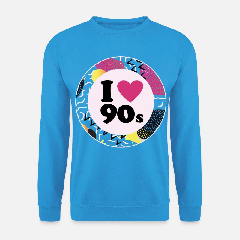 I ♥ 90s – Nostalgisches Retro-Design - Unisex Pullover - Meeresblau