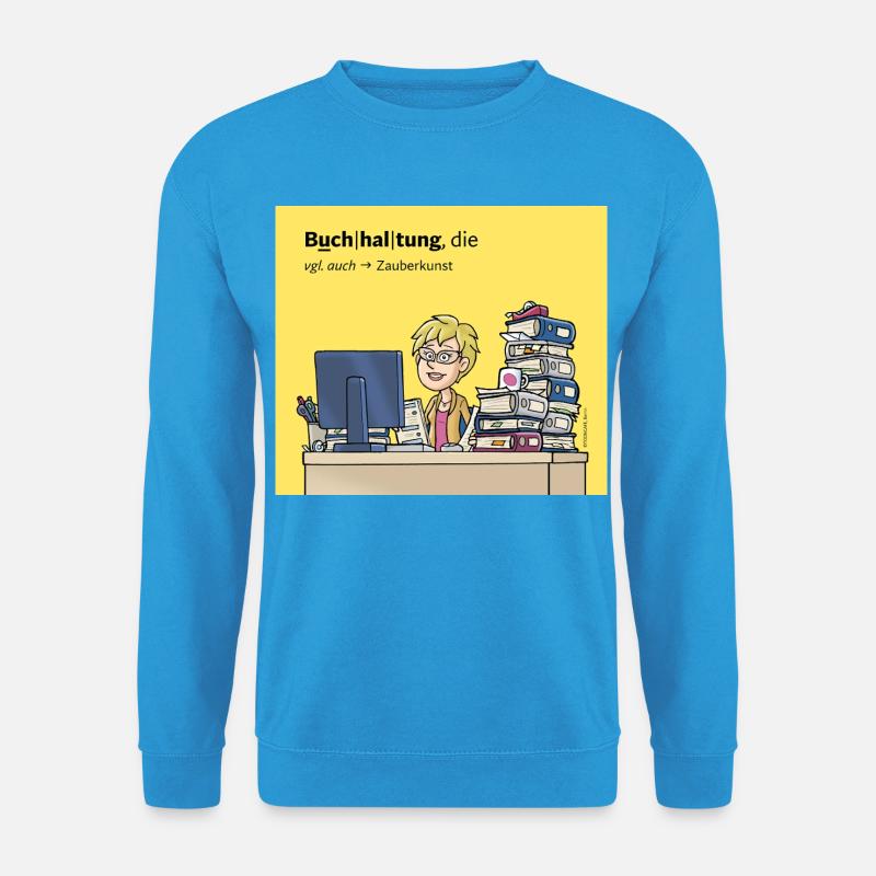 Buchhalterin, Comicfigur - Unisex Pullover - Meeresblau
