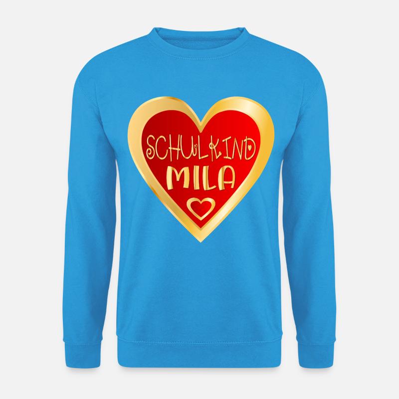 SCHULKIND MILA HERZ - Unisex Pullover - Meeresblau