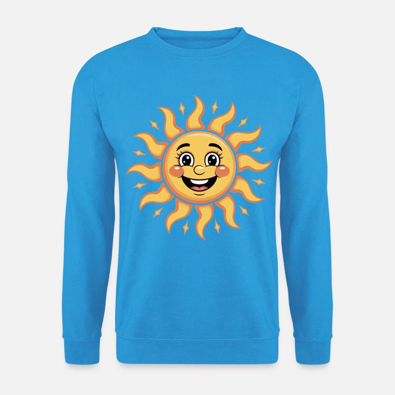 Fröhliche Sonnenhimmel Illustration - Unisex Pullover - Meeresblau