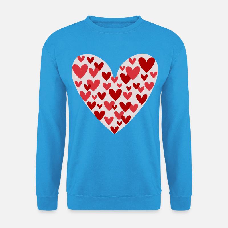 Viele Herzen Muster - Unisex Pullover - Meeresblau