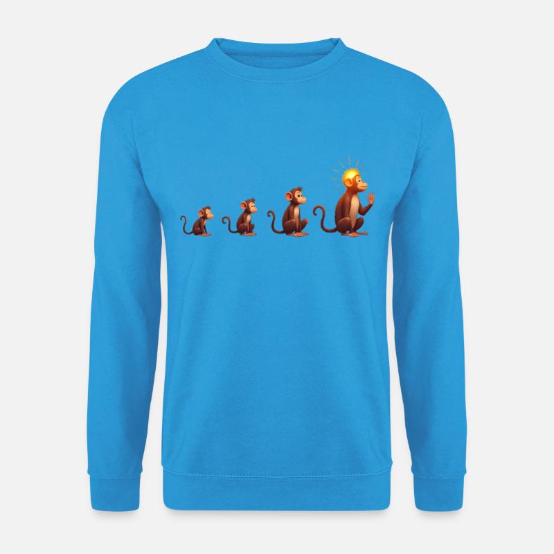 Evolution der Affen mit Sonnenkopf - Unisex Pullover - Meeresblau