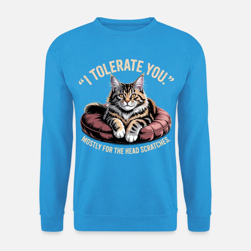 Kopf Kratzer Katze - Unisex Pullover - Meeresblau