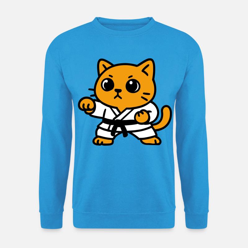 Katzenkämpfer im Karateanzug - Unisex Pullover - Meeresblau