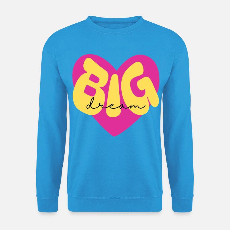 Farbenfrohes Herzdesign "Dream Big" - Unisex Pullover - Meeresblau