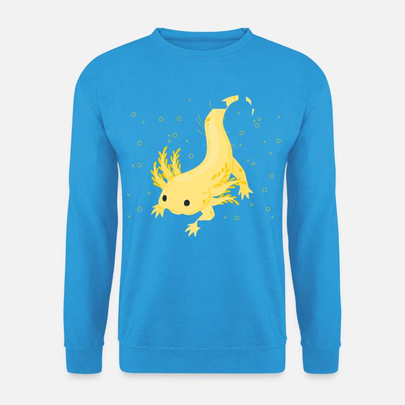 Leuchtendes Geckodesign mit Gelb-Detail - Unisex Pullover - Meeresblau