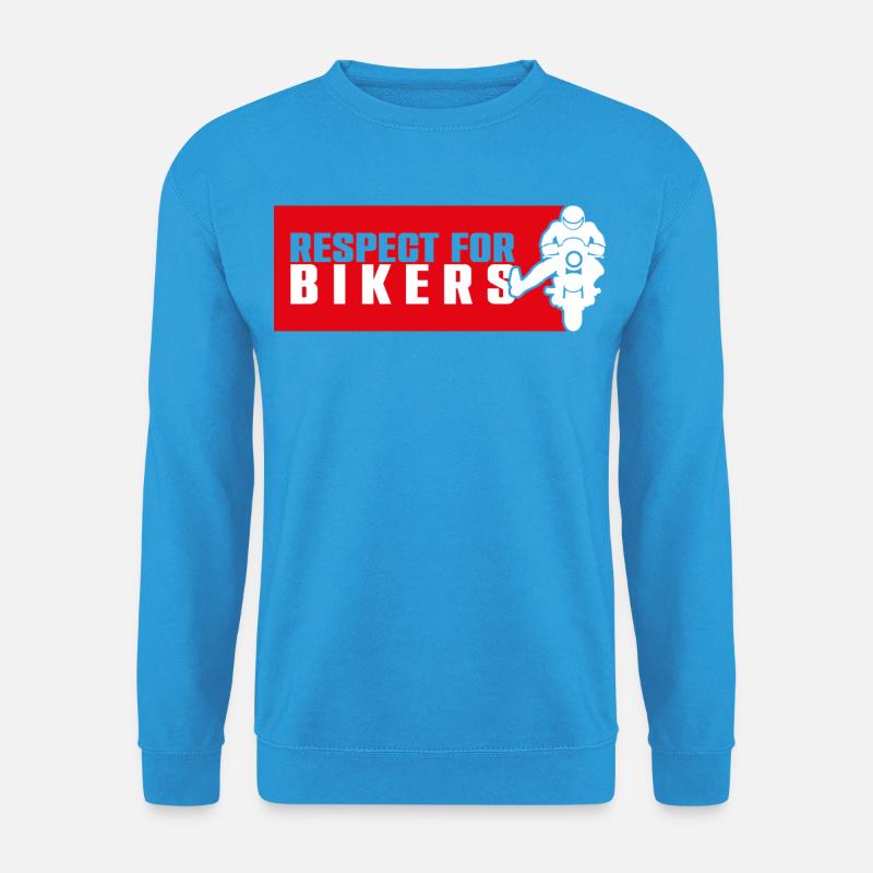 Respektiere Biker auf rotem Hintergrund - Unisex Pullover - Meeresblau