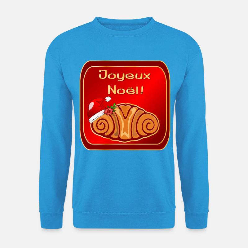 Frohe Weihnachten Croissants - Unisex Pullover - Meeresblau
