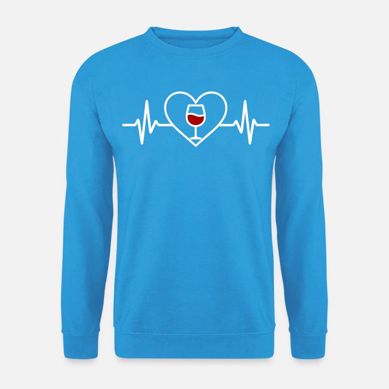Rotwein Herz - Unisex Pullover - Meeresblau