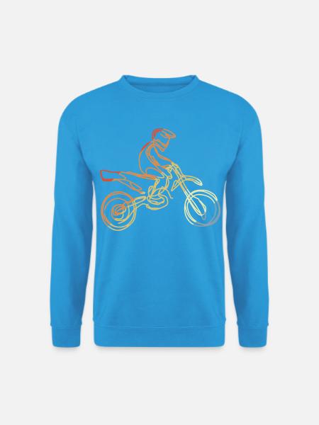 Vintage Motocrossfahrer Skizze - Unisex Pullover - Meeresblau