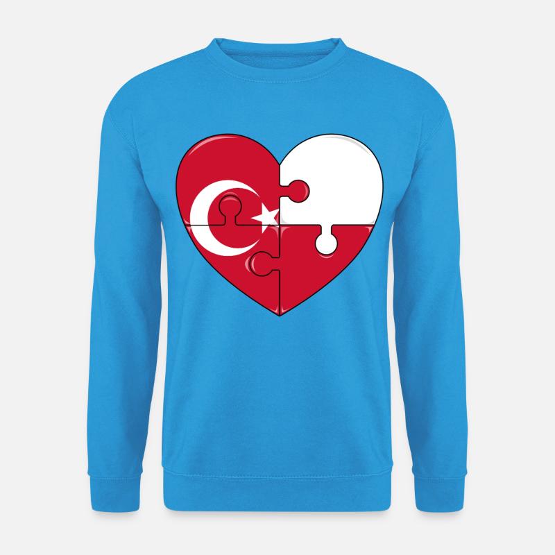 Puzzleherz Flaggenfusion - Unisex Pullover - Meeresblau