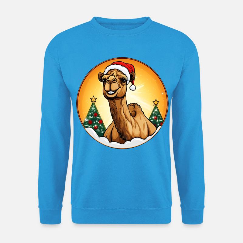 Kamele Weihnachten / Weihnachtsmann Kamel - Unisex Pullover - Meeresblau
