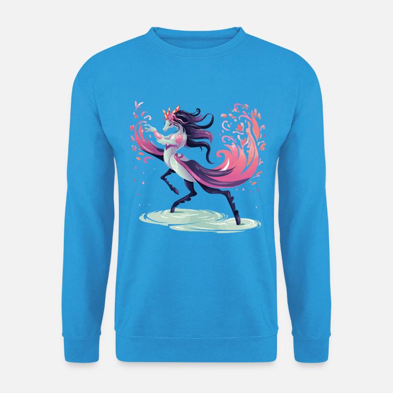 Blüten-Einhorn Tanz - Unisex Pullover - Meeresblau
