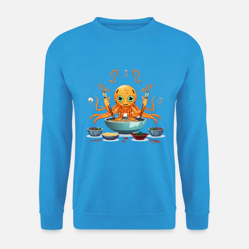 Kleiner Tentakel in Ramen-Suppe - Unisex Pullover - Meeresblau