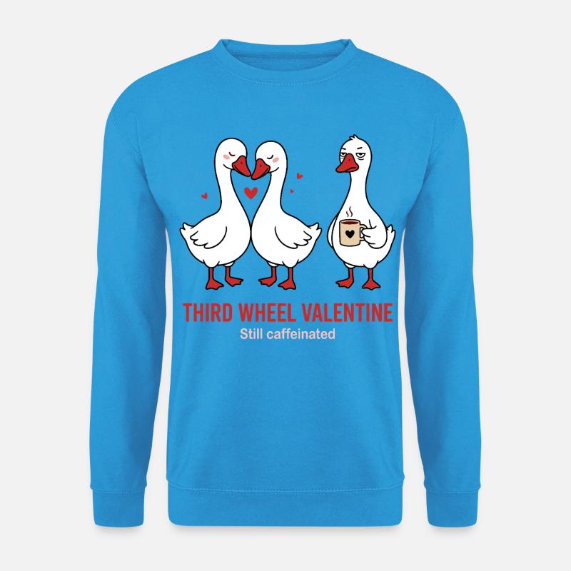 Third Wheel Valentine - Single Coffee Design - Unisex Sweatshirt - sea blue