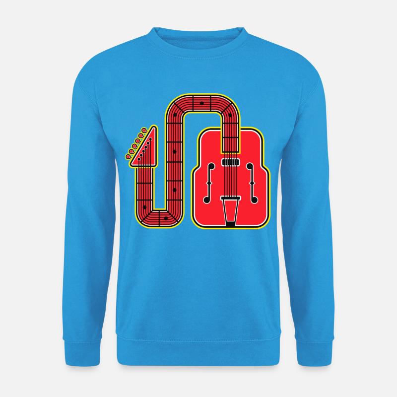 Red Abstract Shape Retro-Gitarre - Unisex Pullover - Meeresblau