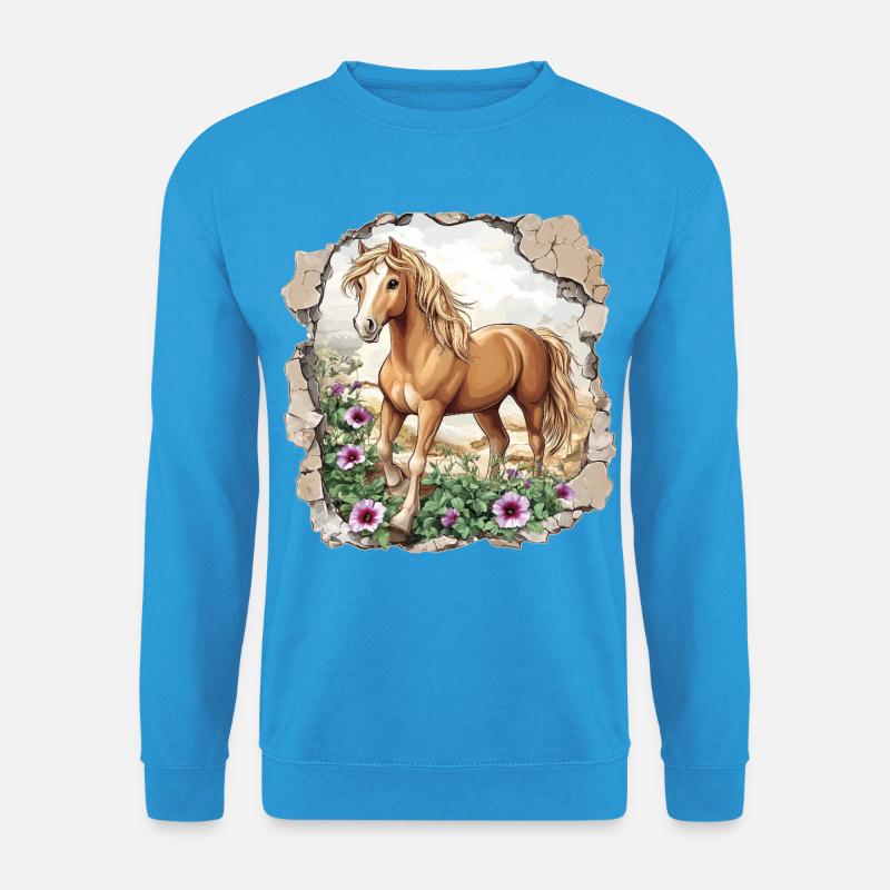 Pferd  - Unisex Pullover - Meeresblau