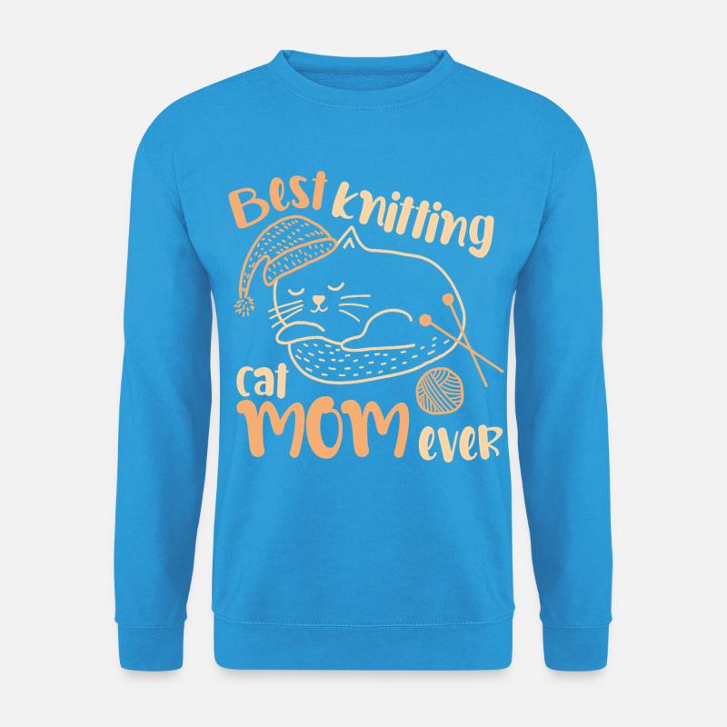Beste Strickkatzen-Mama aller Zeiten - Unisex Pullover - Meeresblau