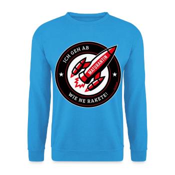 Maturantin – Ich Geh Ab Wie Ne Rakete! (NEG Red) - Unisex Pullover - Meeresblau - Vorne - Alina (178cm) & Michal (187cm)