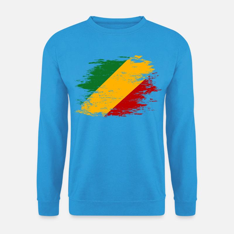 Kongo_Flagge_used - Unisex Pullover - Meeresblau