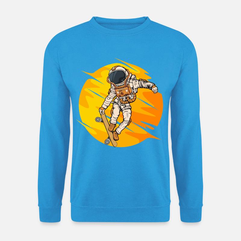 Astronaut Skateboard Sprung - Unisex Pullover - Meeresblau