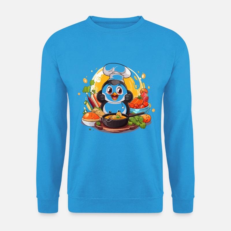 Küchen-Pinguin Kochkunst - Unisex Pullover - Meeresblau