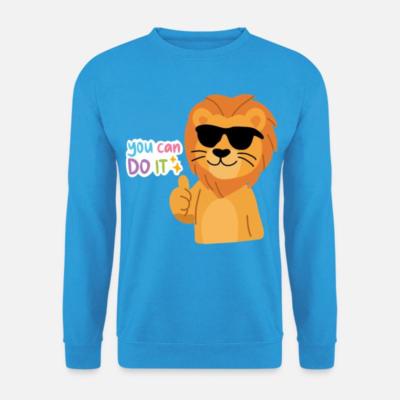 Süßer Löwe mit der Brille - Unisex Pullover - Meeresblau