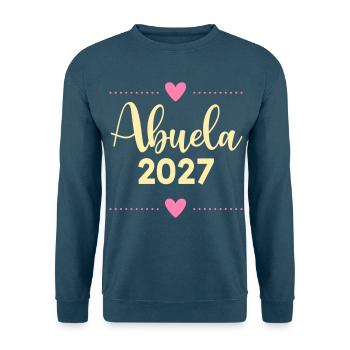 Baby 2017, spanische Großmutter - Unisex Pullover - Meeresblau - Vorne - Alina (178cm) & Michal (187cm)
