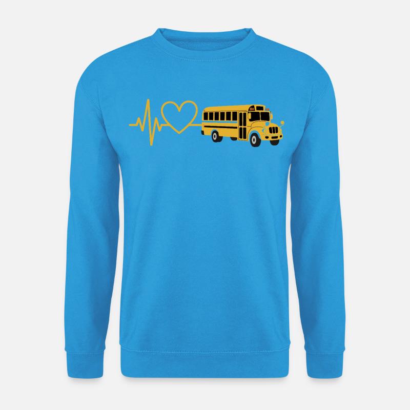 Herzbus: Liebe auf Rädern - Unisex Pullover - Meeresblau