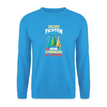 Weihnachtsmann Fichten Weihnachtsbaum Weihnachten - Unisex Pullover - Meeresblau - Vorne - Alina (178cm) & Michal (187cm)