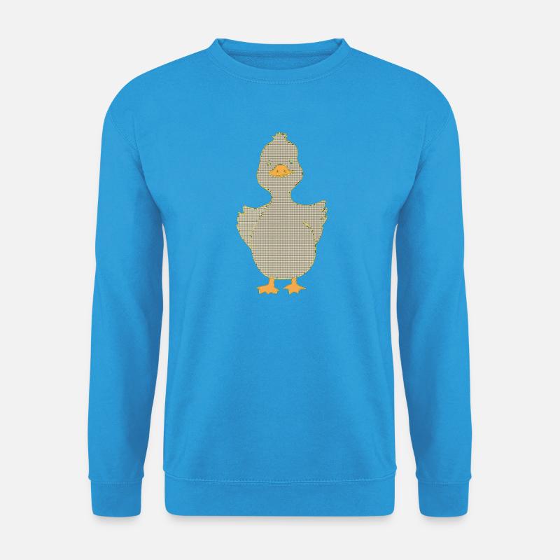 Karo-Ente mit gelbem Schnabel - Unisex Pullover - Meeresblau