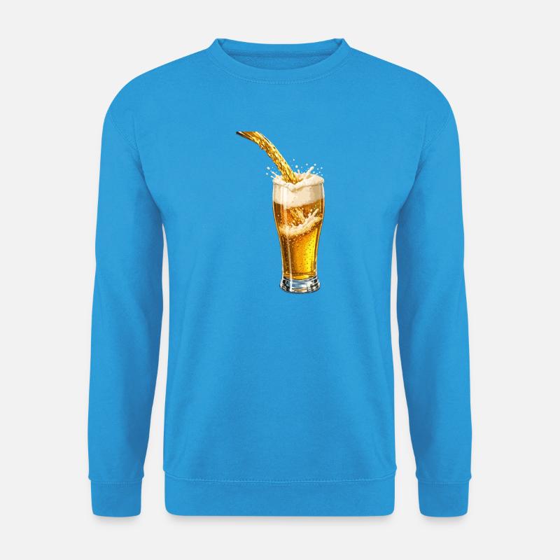 Golden Beer Foam Burst - Unisex Pullover - Meeresblau