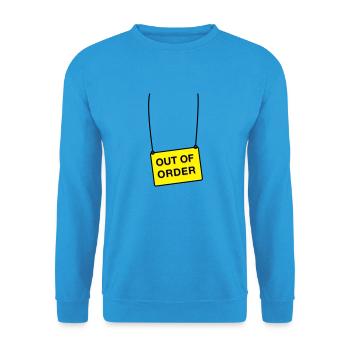 out of order - Unisex Pullover - Meeresblau - Vorne - Alina (178cm) & Michal (187cm)