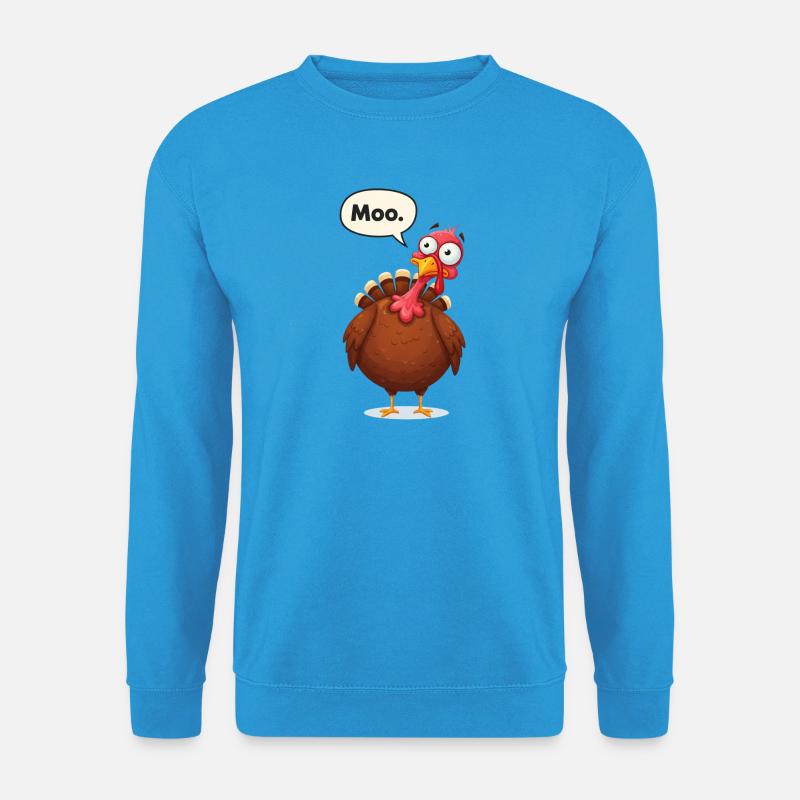 Moo Cartoon Truthahn - Unisex Pullover - Meeresblau