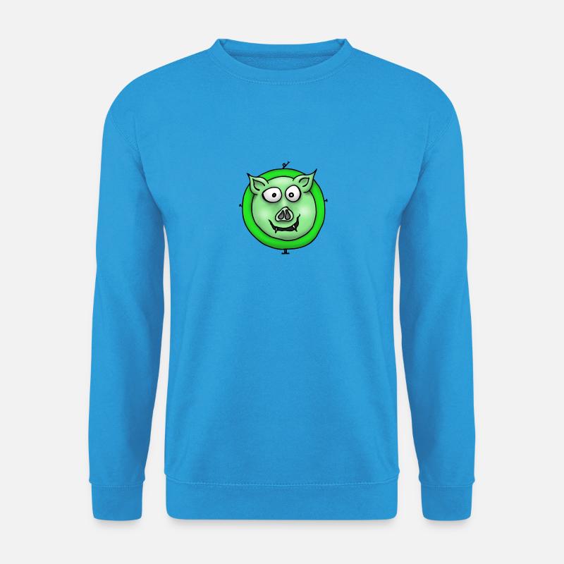 Schwein grün - Unisex Pullover - Meeresblau