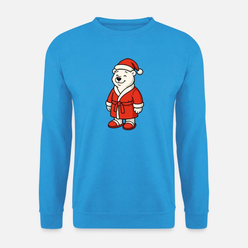 Winterbär im Santa-Outfit - Unisex Pullover - Meeresblau