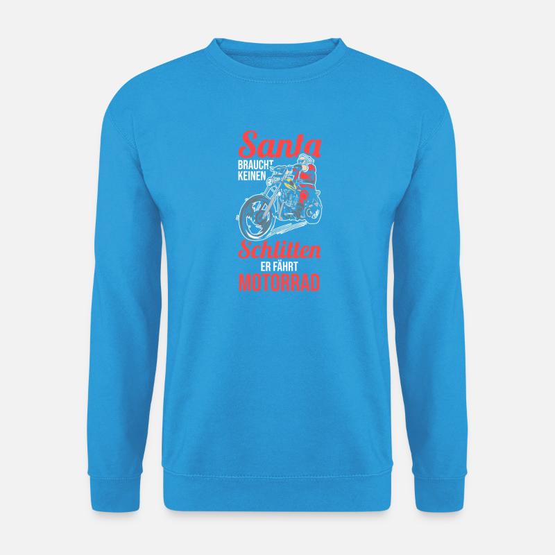 Weihnachtsmann Biker Motorrad Weihnachten - Unisex Pullover - Meeresblau