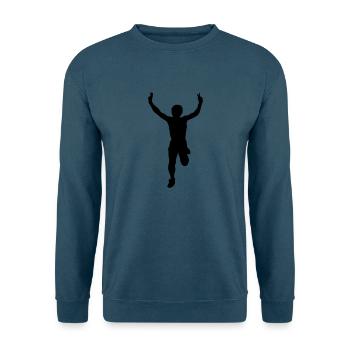 Runner - Unisex Sweatshirt - sea blue - Front - Alina (178cm) & Michal (187cm)
