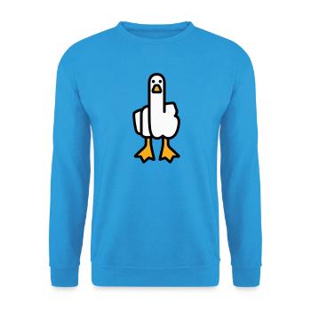 Statement Goose - Unisex Sweatshirt - sea blue - Front - Alina (178cm) & Michal (187cm)