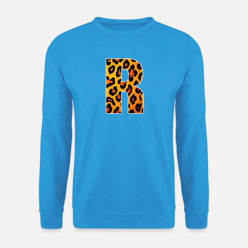 Leopard_Buchstabenmuster_-_R - Unisex Pullover - Meeresblau