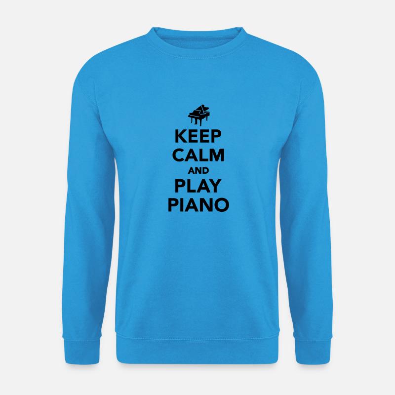 Keep calm and play piano - Unisex Pullover - Meeresblau