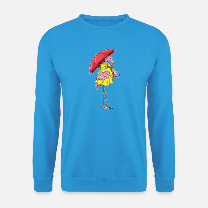 Flamingo Regenschirm - Unisex Pullover - Meeresblau