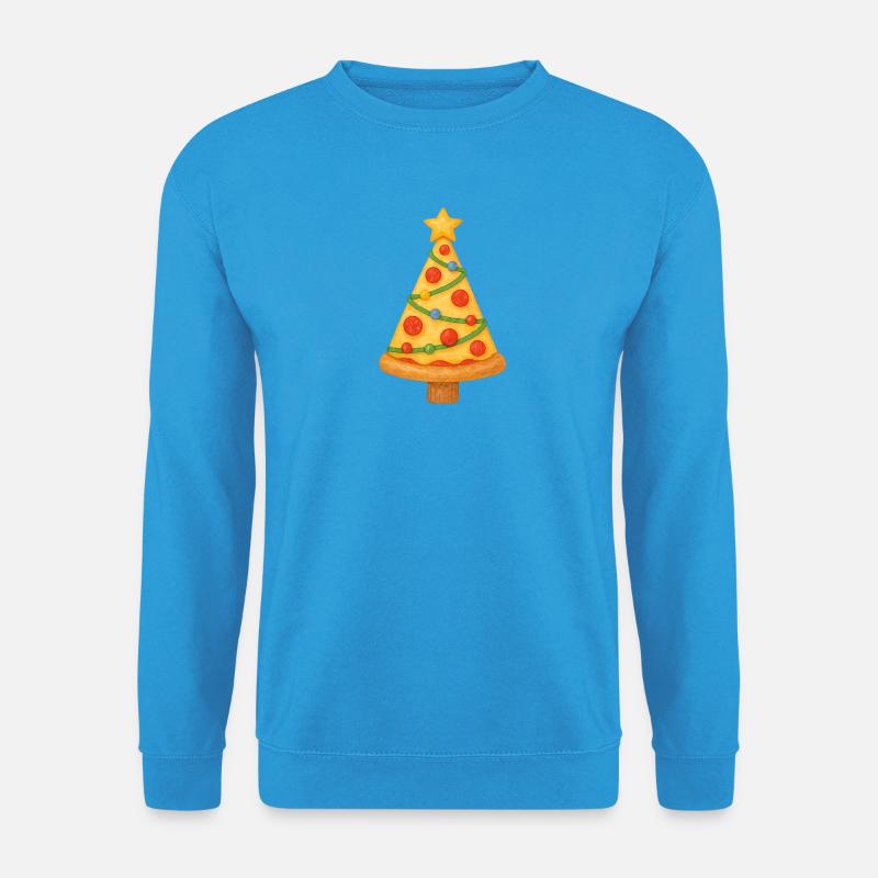 Pizza-Tannenbaum - Unisex Pullover - Meeresblau