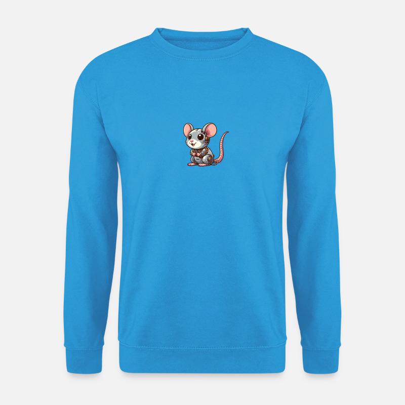 Roboter Ratte & Cyborg Maus Design - Unisex Pullover - Meeresblau