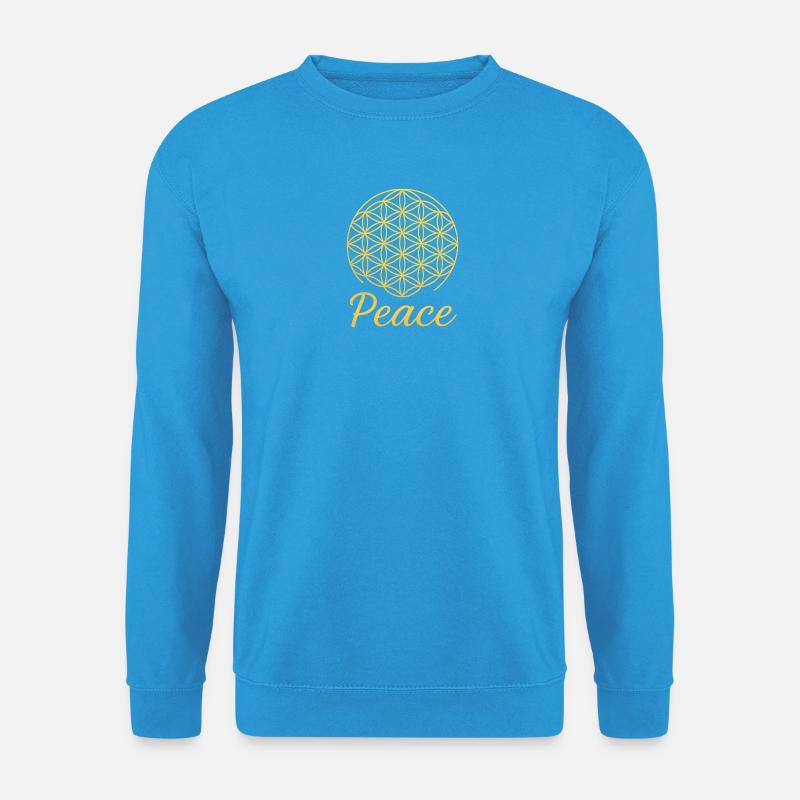 Blume des Lebens - Peace - Unisex Pullover - Meeresblau
