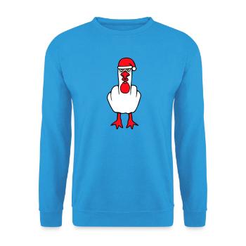 Seagull Middle Finger Fuck You Angry Christmas - Unisex Sweatshirt - sea blue - Front - Alina (178cm) & Michal (187cm)