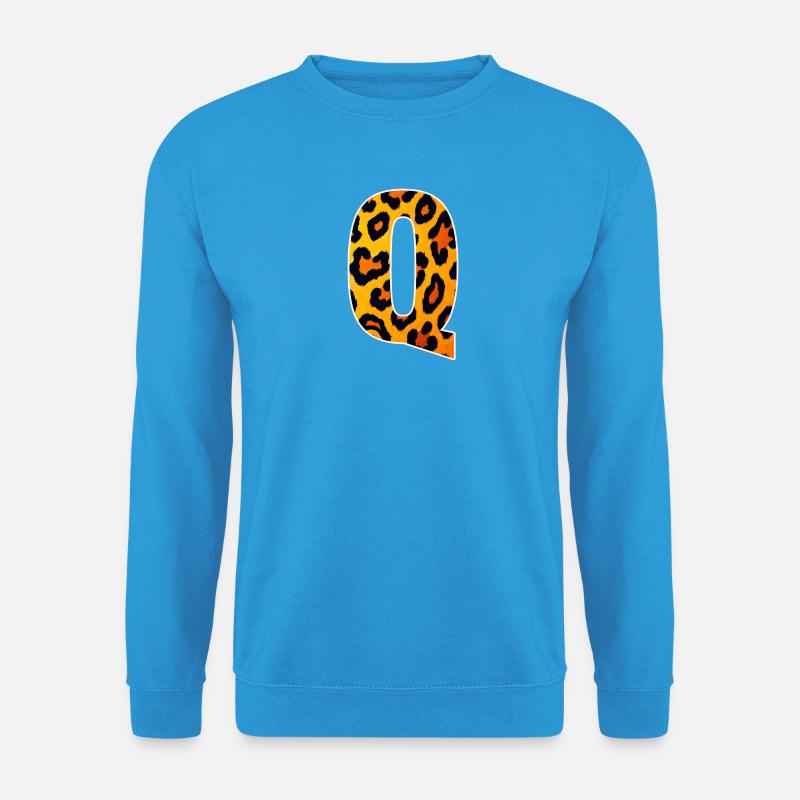 Leopard_Buchstabenmuster_-_Q - Unisex Pullover - Meeresblau