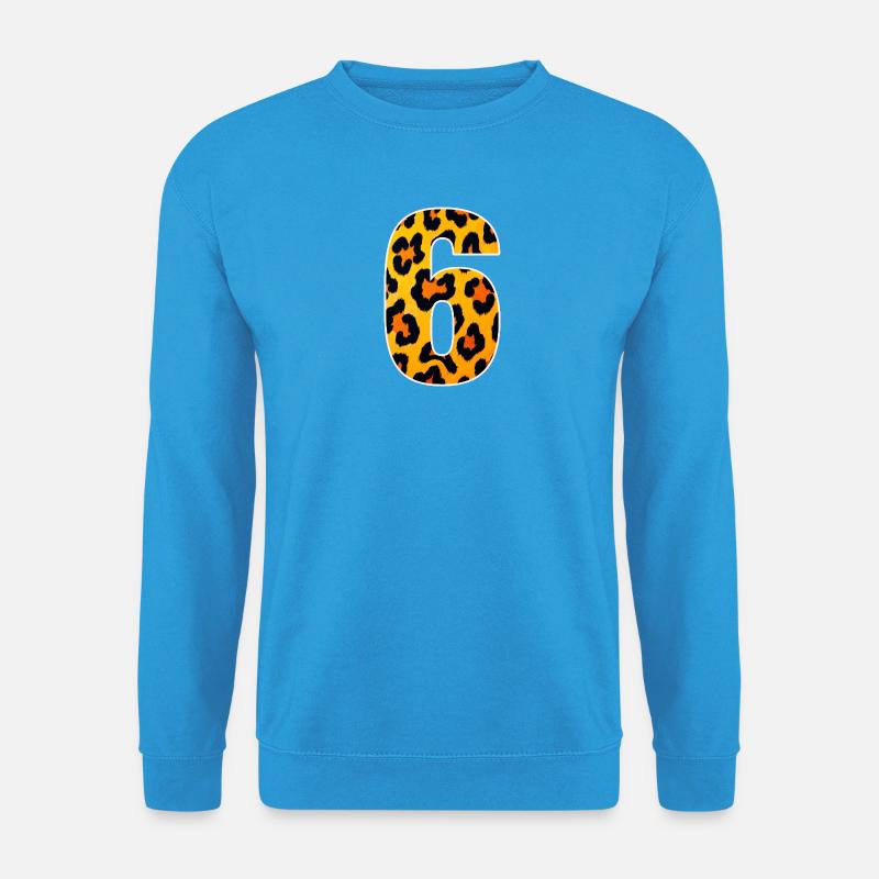 Leopardendruck Neon-Gelb - Unisex Pullover - Meeresblau